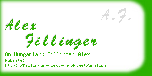 alex fillinger business card